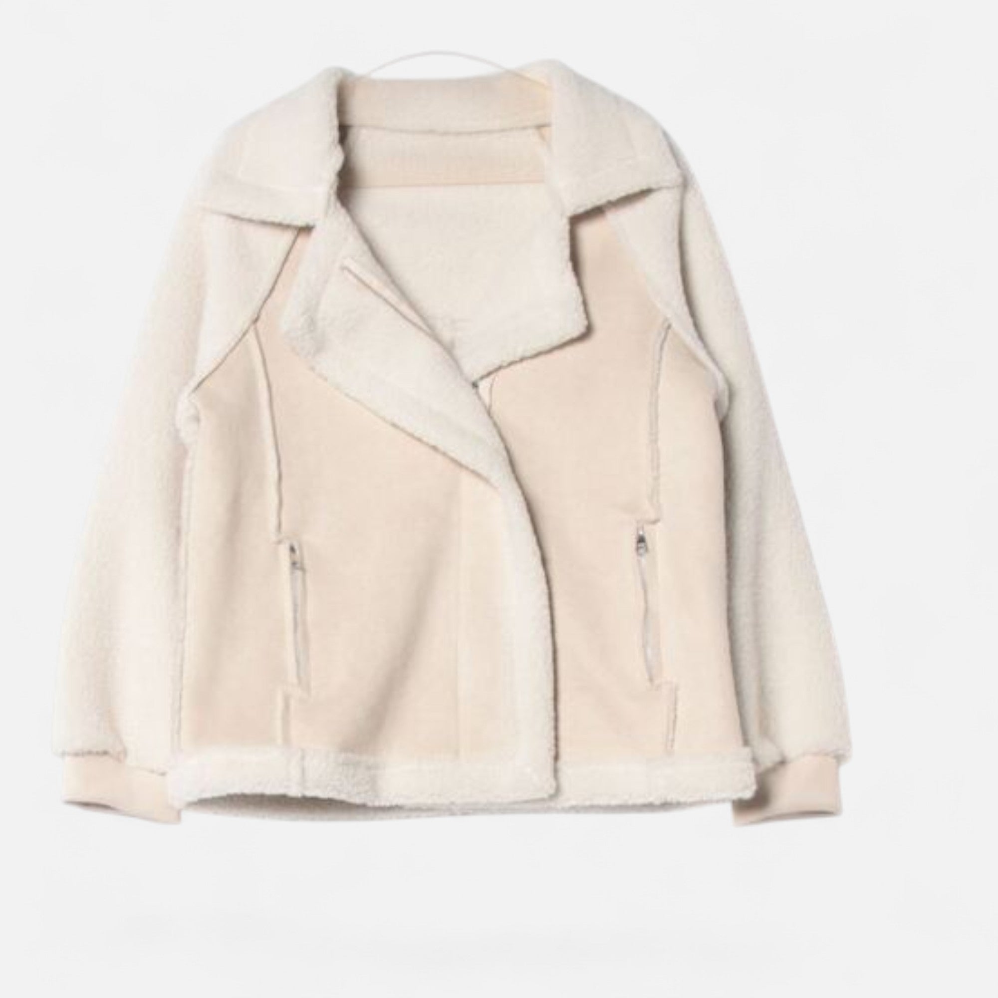 Valmonti | Women’s Short Suede Lamb-Velvet Moto Jacket