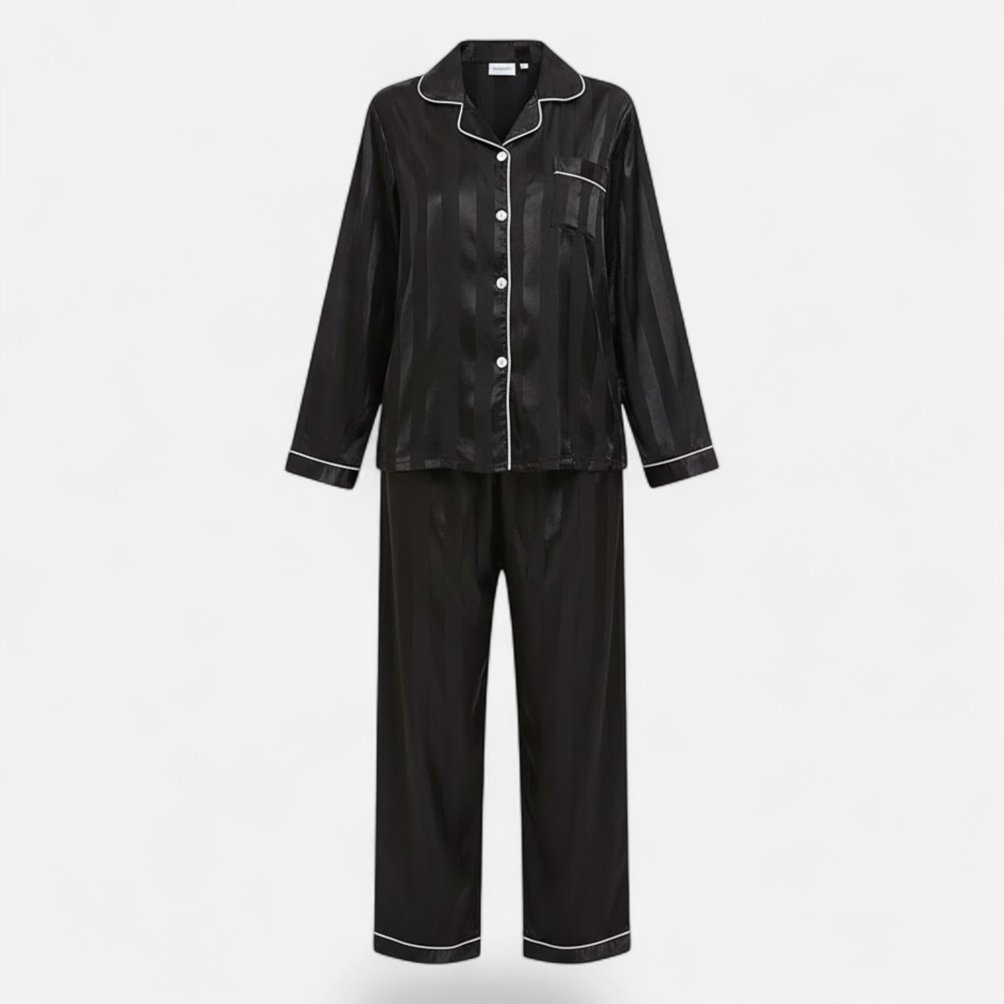 Valmonti | Women’s Silk-Touch Bold-Stripe Long Sleeve Lounge Set