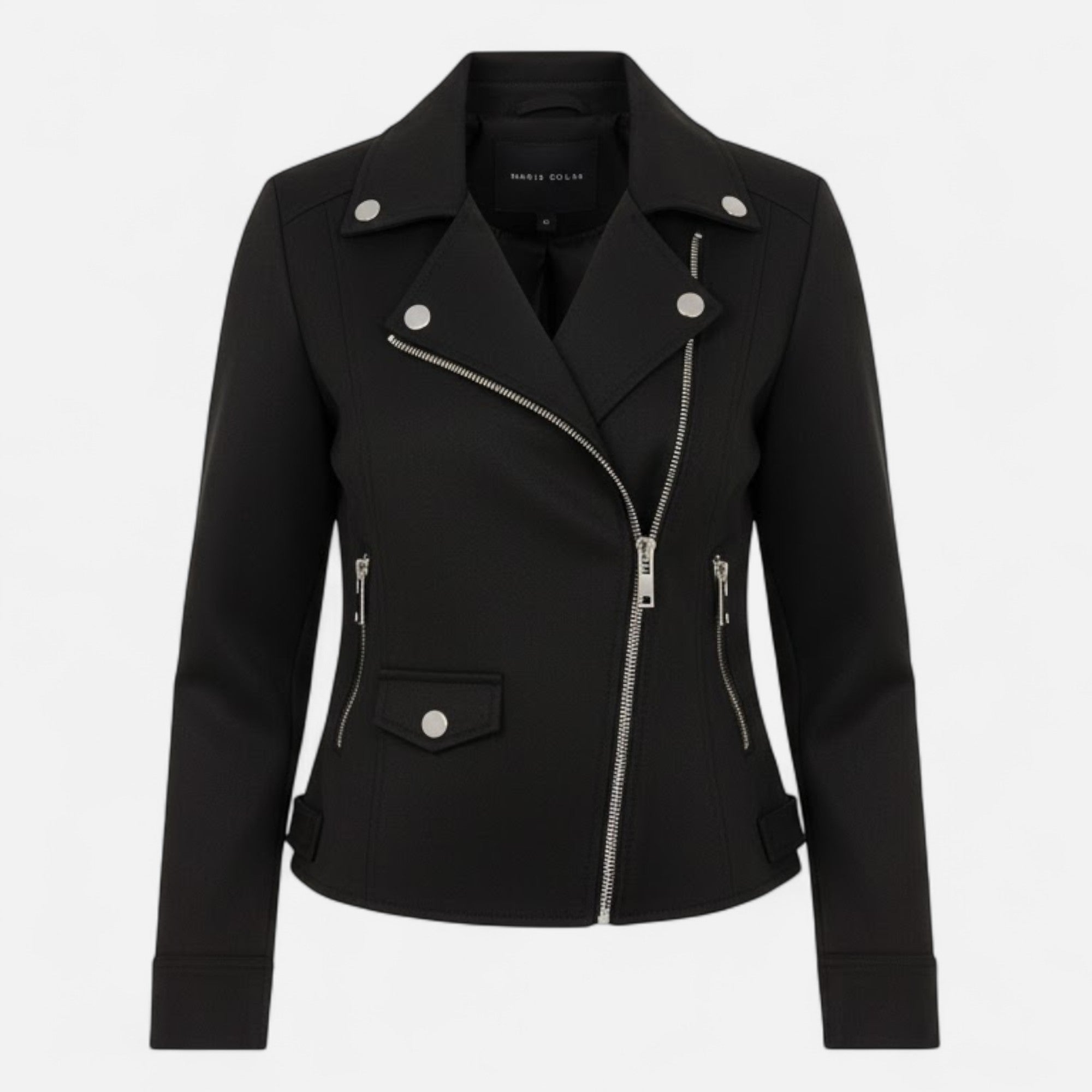 Valmonti | Women’s Slim Lapel Zip Jacket with Pockets