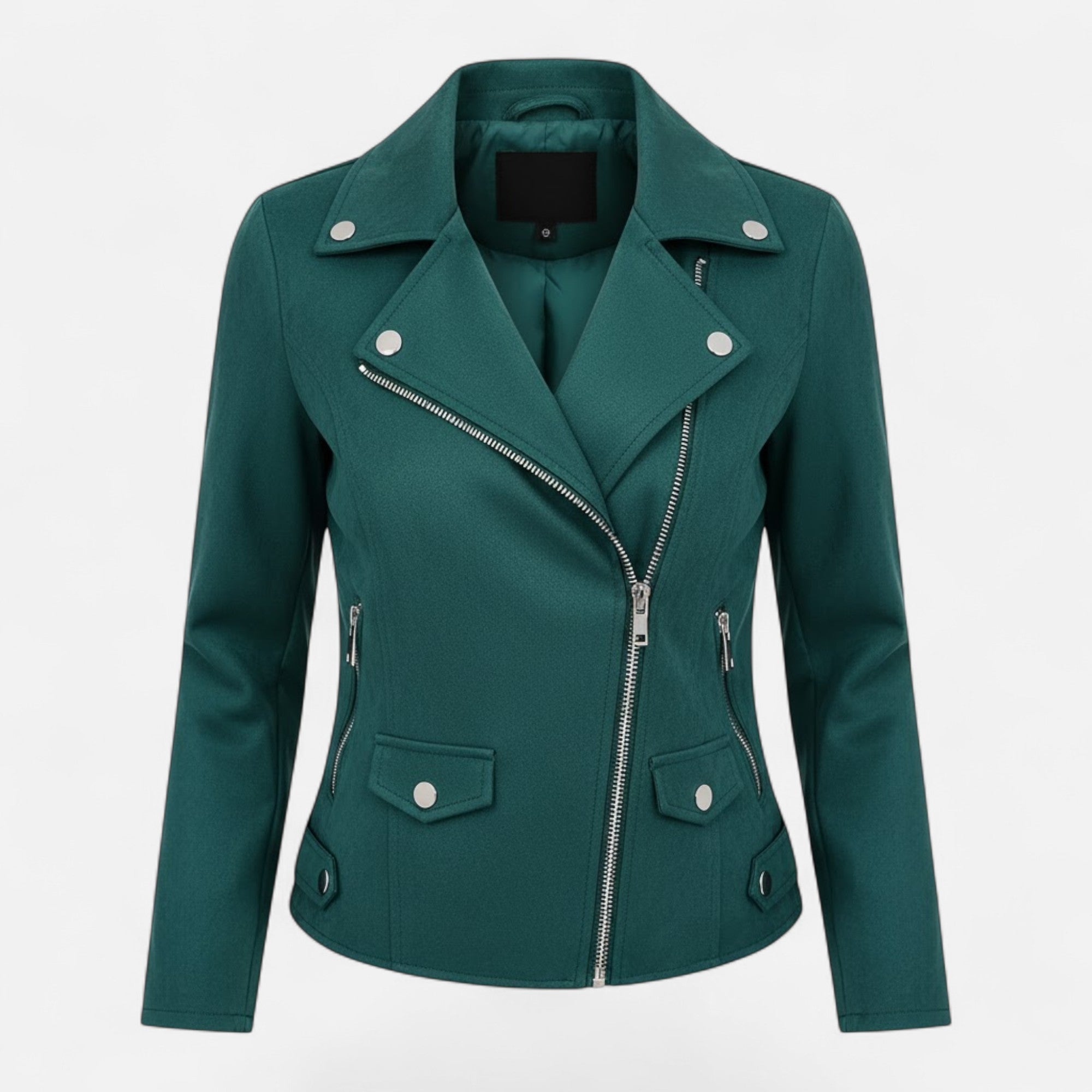 Valmonti | Women’s Slim Lapel Zip Jacket with Pockets