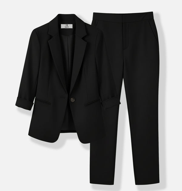 Valmonti | Women’s Solid-Colour Tailored Two-Piece Suit Set