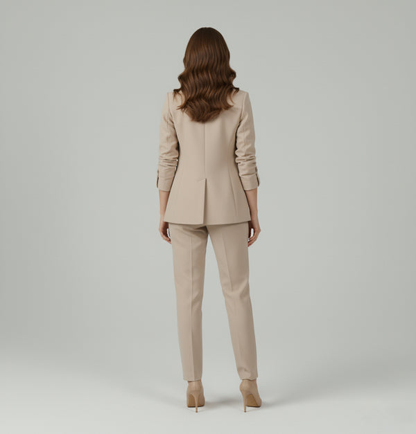 Valmonti | Women’s Solid-Colour Tailored Two-Piece Suit Set