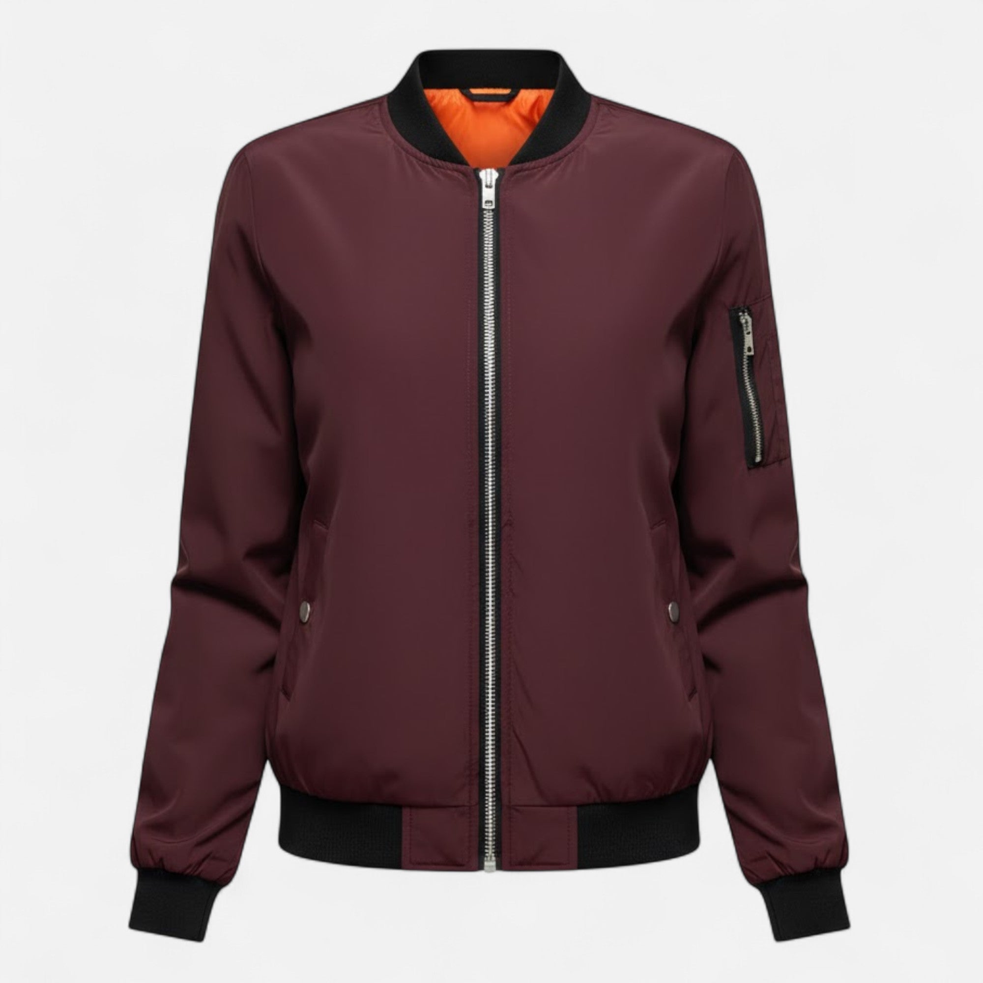 Valmonti | Women’s Vintage-Inspired Zip Bomber Jacket