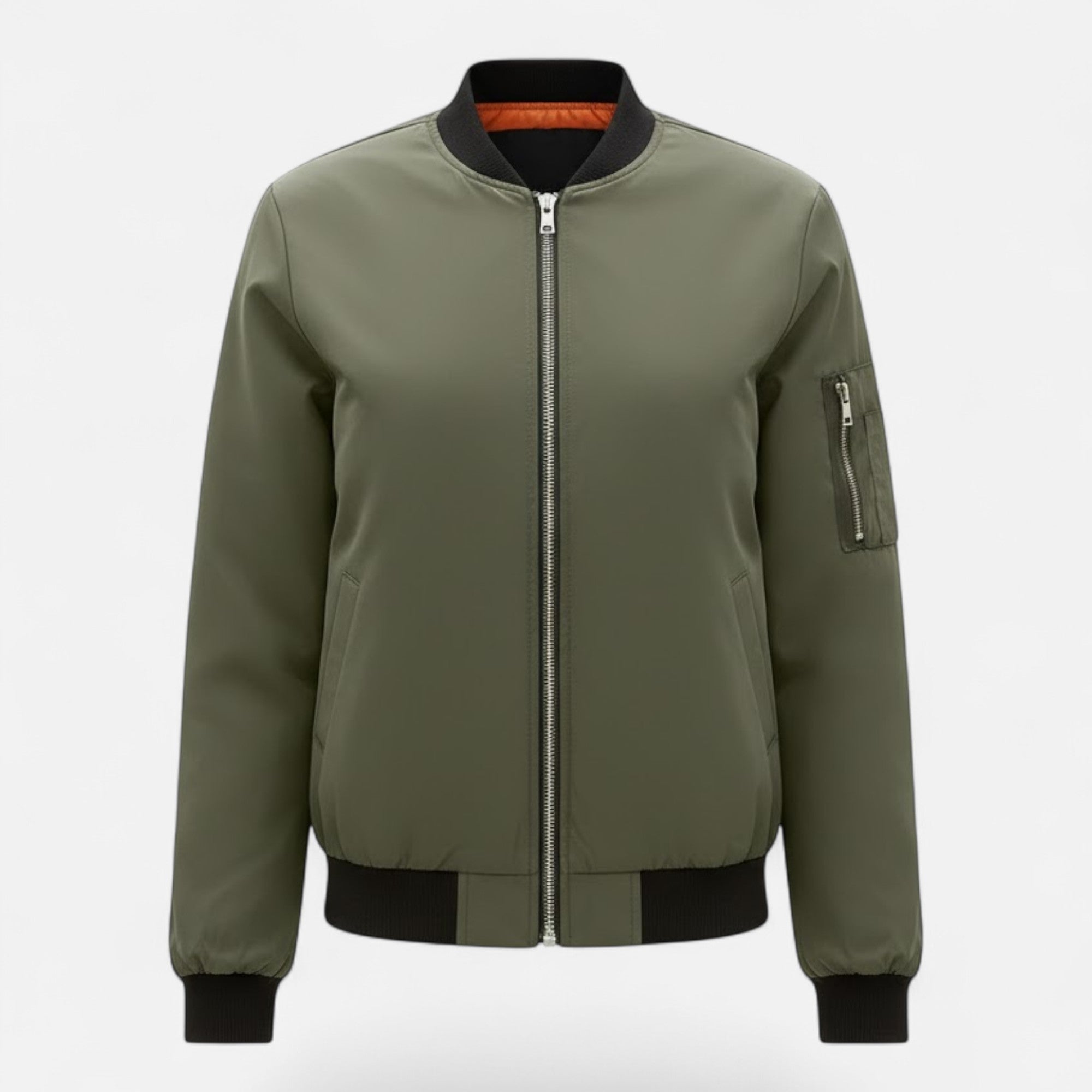 Valmonti | Women’s Vintage-Inspired Zip Bomber Jacket