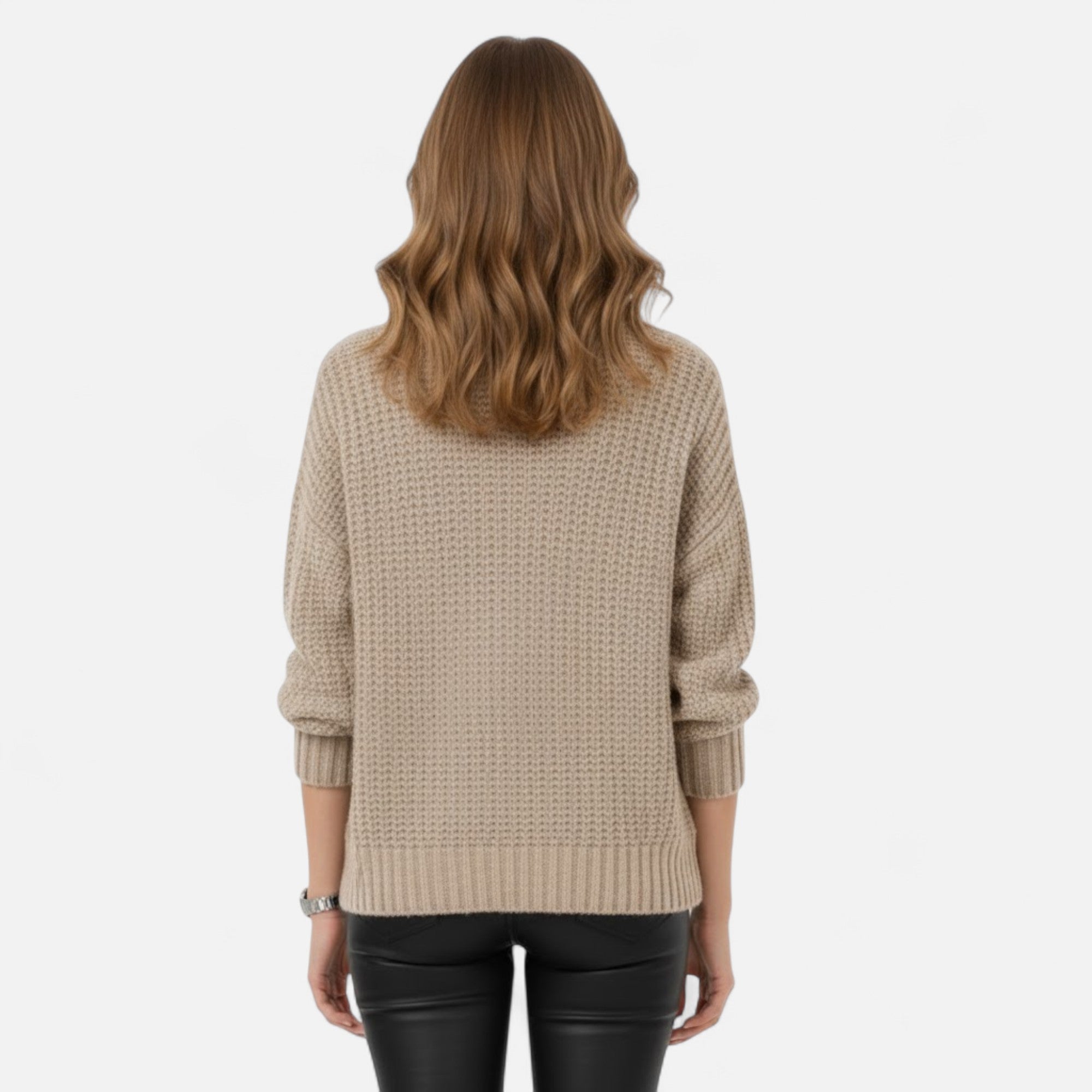 Valmonti | Women’s Wool-Blend Turtleneck Sweater – Classic Knit