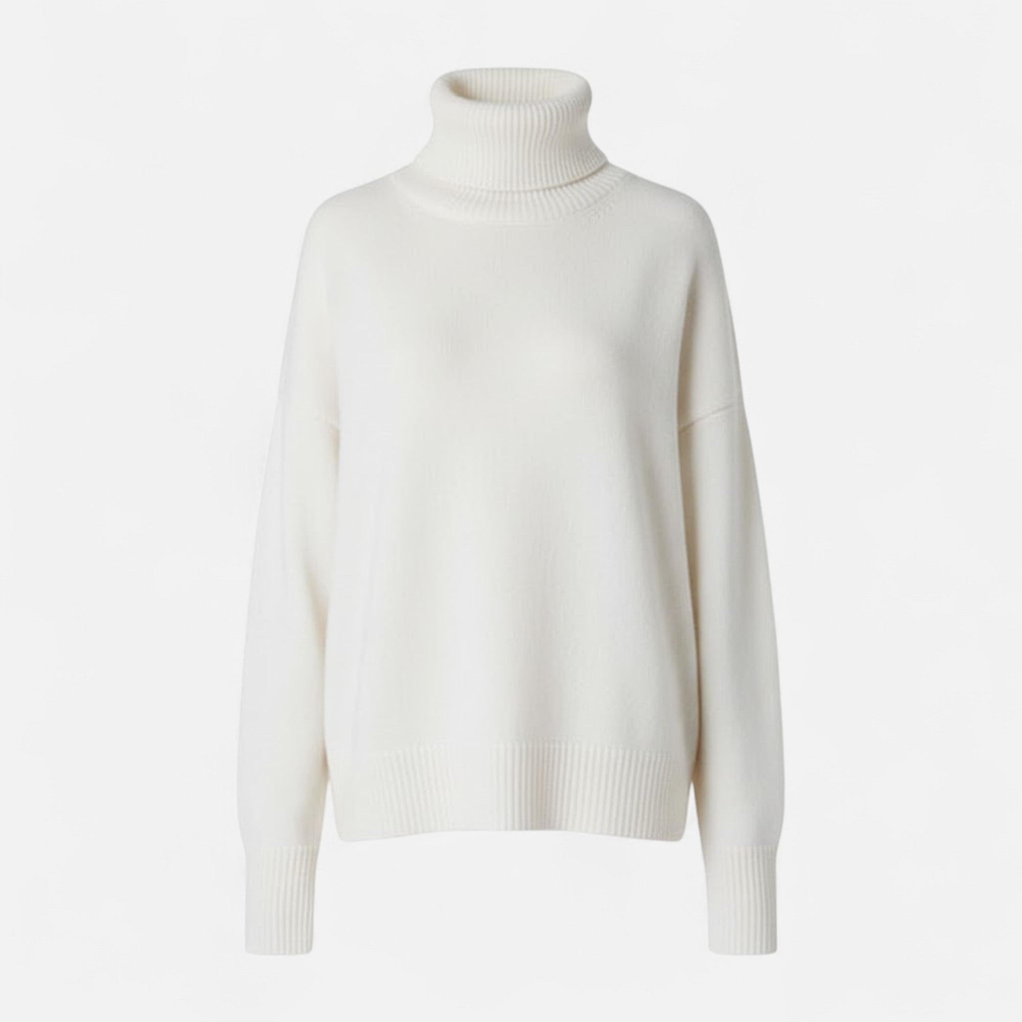 Valmonti | Women’s Wool-Blend Turtleneck Sweater – Oversized Thick Knit