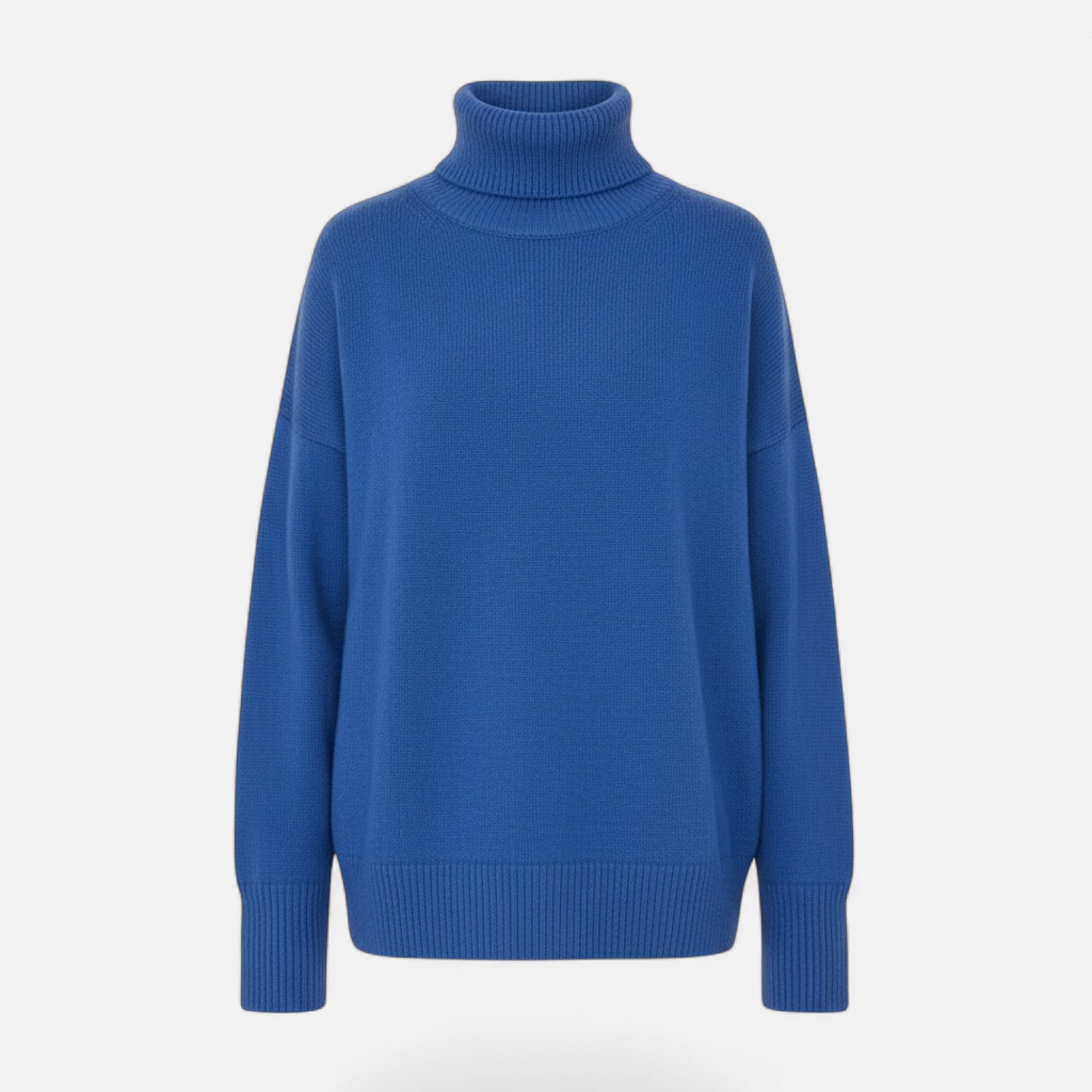 Valmonti | Women’s Wool-Blend Turtleneck Sweater – Oversized Thick Knit