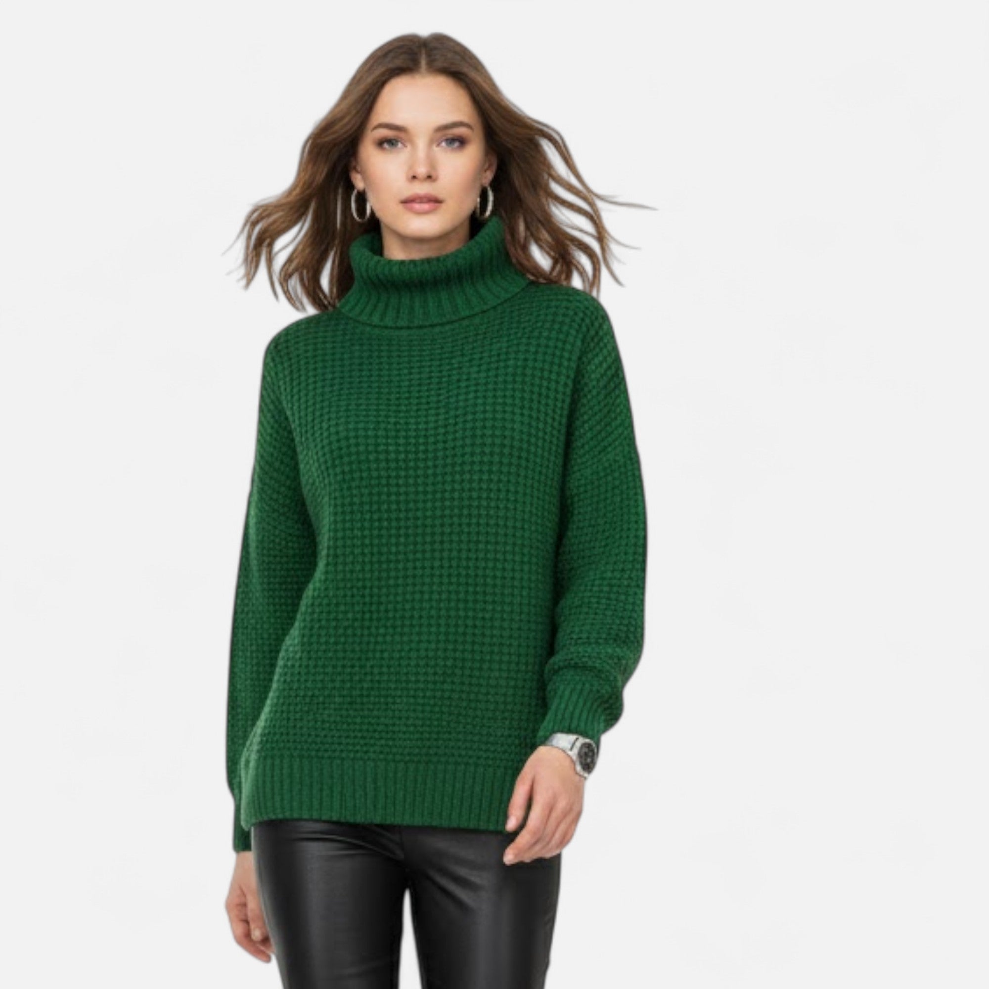 Valmonti | Women’s Wool-Blend Turtleneck Sweater – Classic Knit