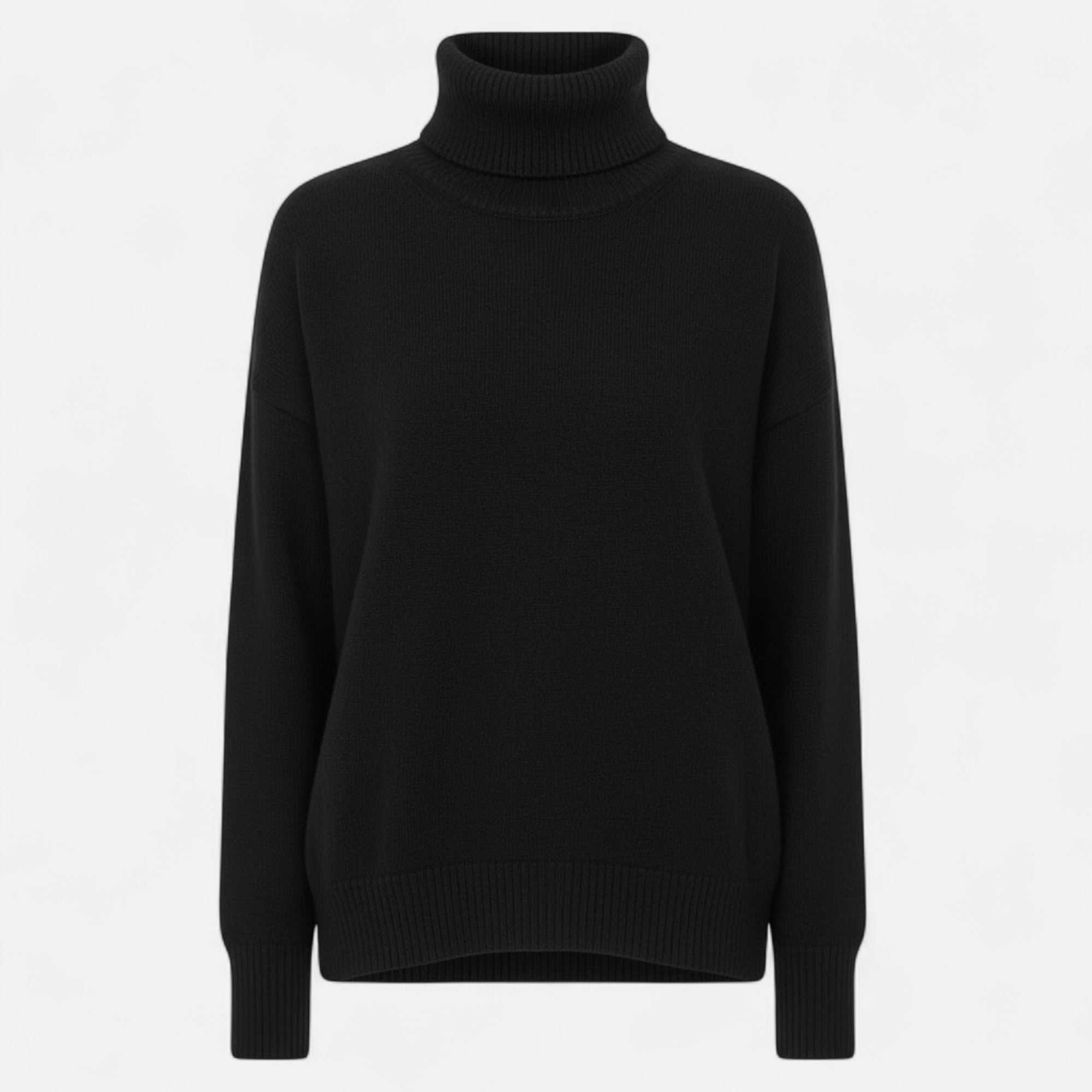 Valmonti | Women’s Wool-Blend Turtleneck Sweater – Oversized Thick Knit