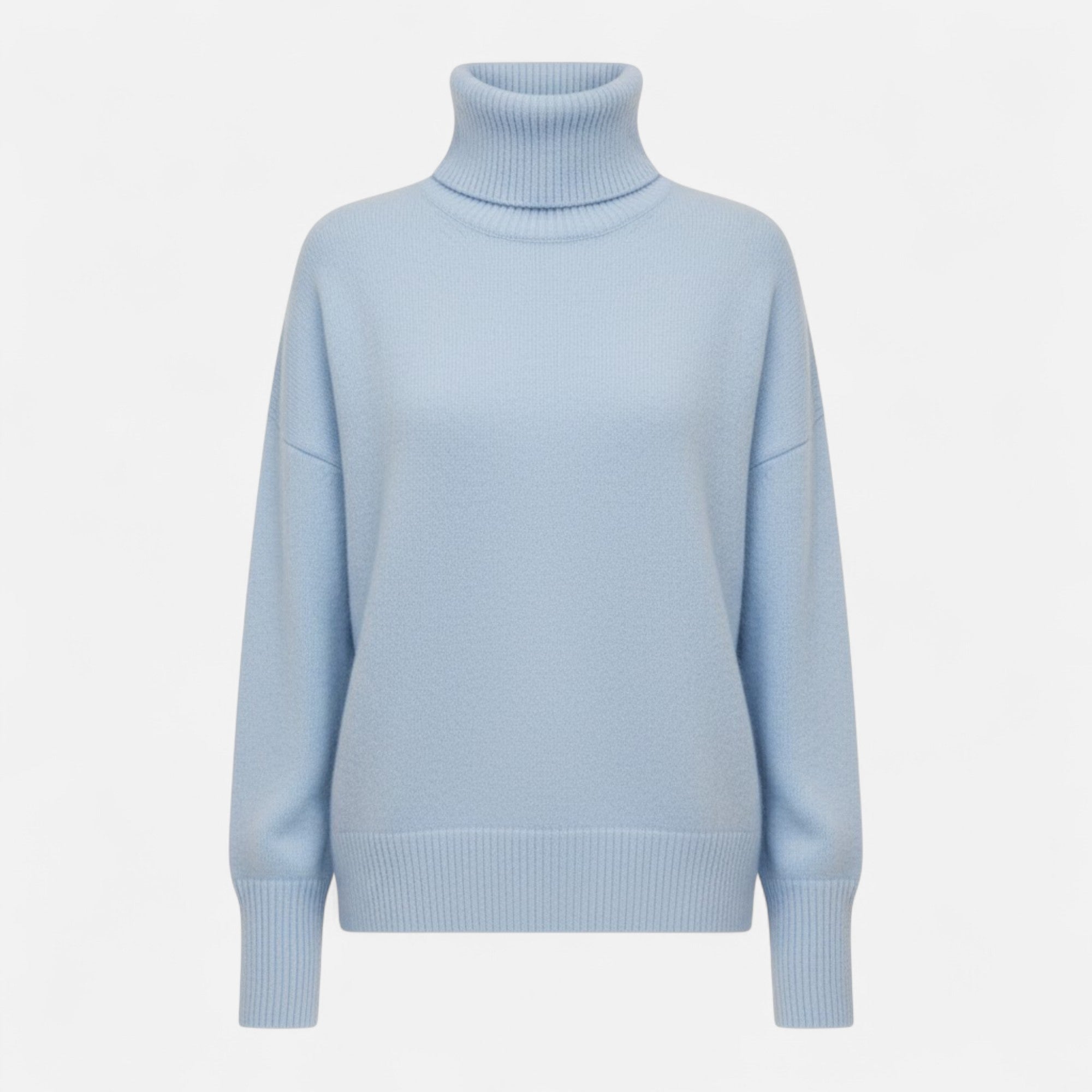 Valmonti | Women’s Wool-Blend Turtleneck Sweater – Oversized Thick Knit