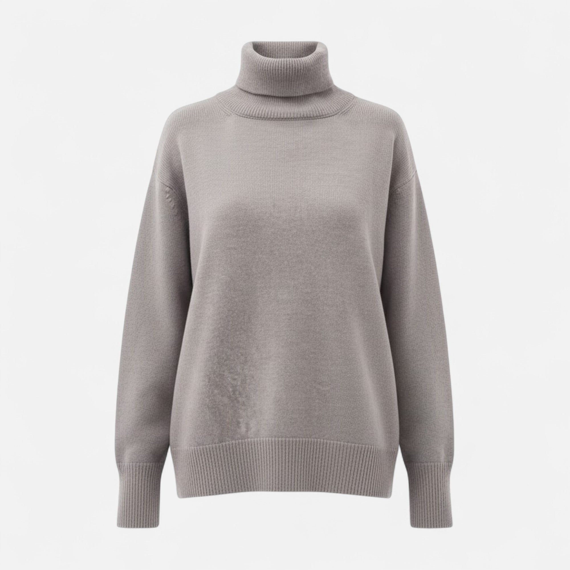 Valmonti | Women’s Wool-Blend Turtleneck Sweater – Oversized Thick Knit