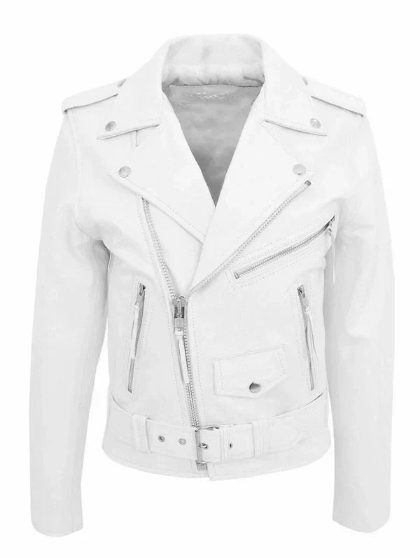 Men’s Belted Leather Biker Jacket – Asymmetric Moto Layer for City Wear