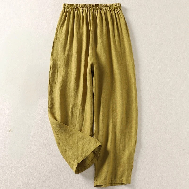 Pantaloni Palazzo Donna a Gamba Larga Relax con Vita Elastica