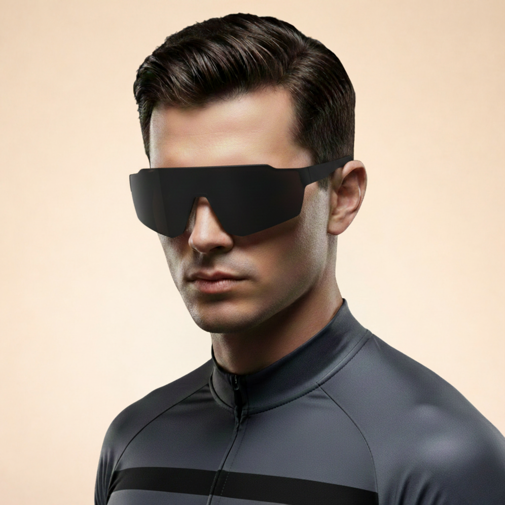Óculos de Sol Desportivos Masculinos Shield Envolventes com Proteção UV400