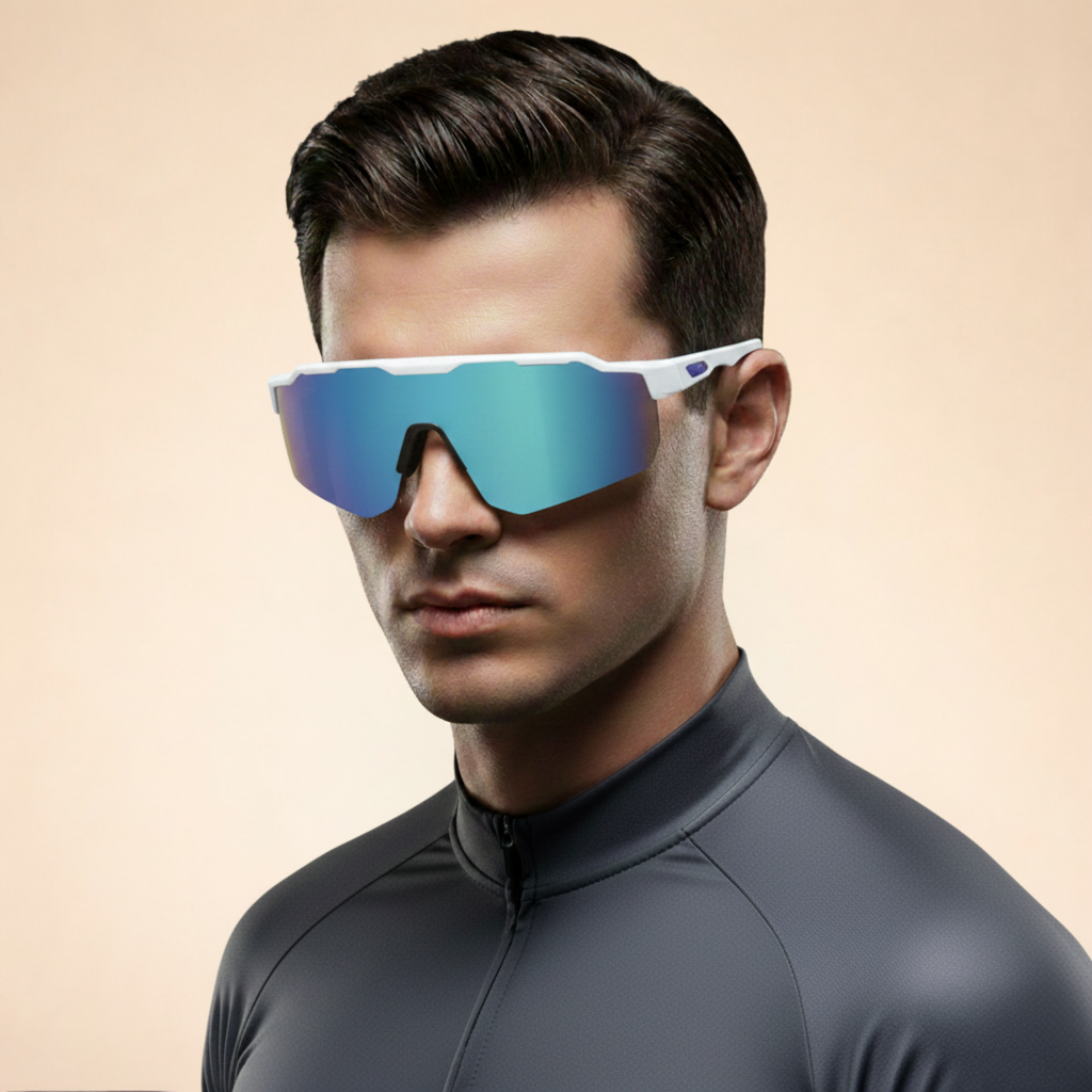 Óculos de Sol Desportivos Masculinos Shield Envolventes com Proteção UV400