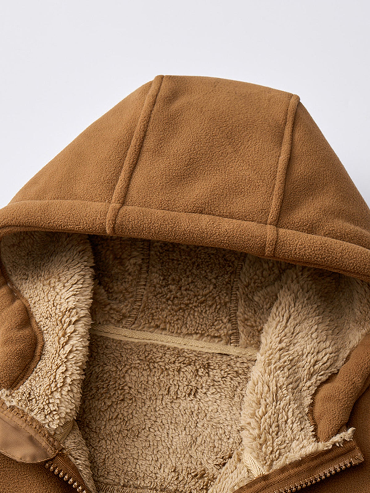 Men’s Teddy Fleece Lined Hooded Jacket with Zip Pockets – Relaxed Fit Warm Winter Outerwear