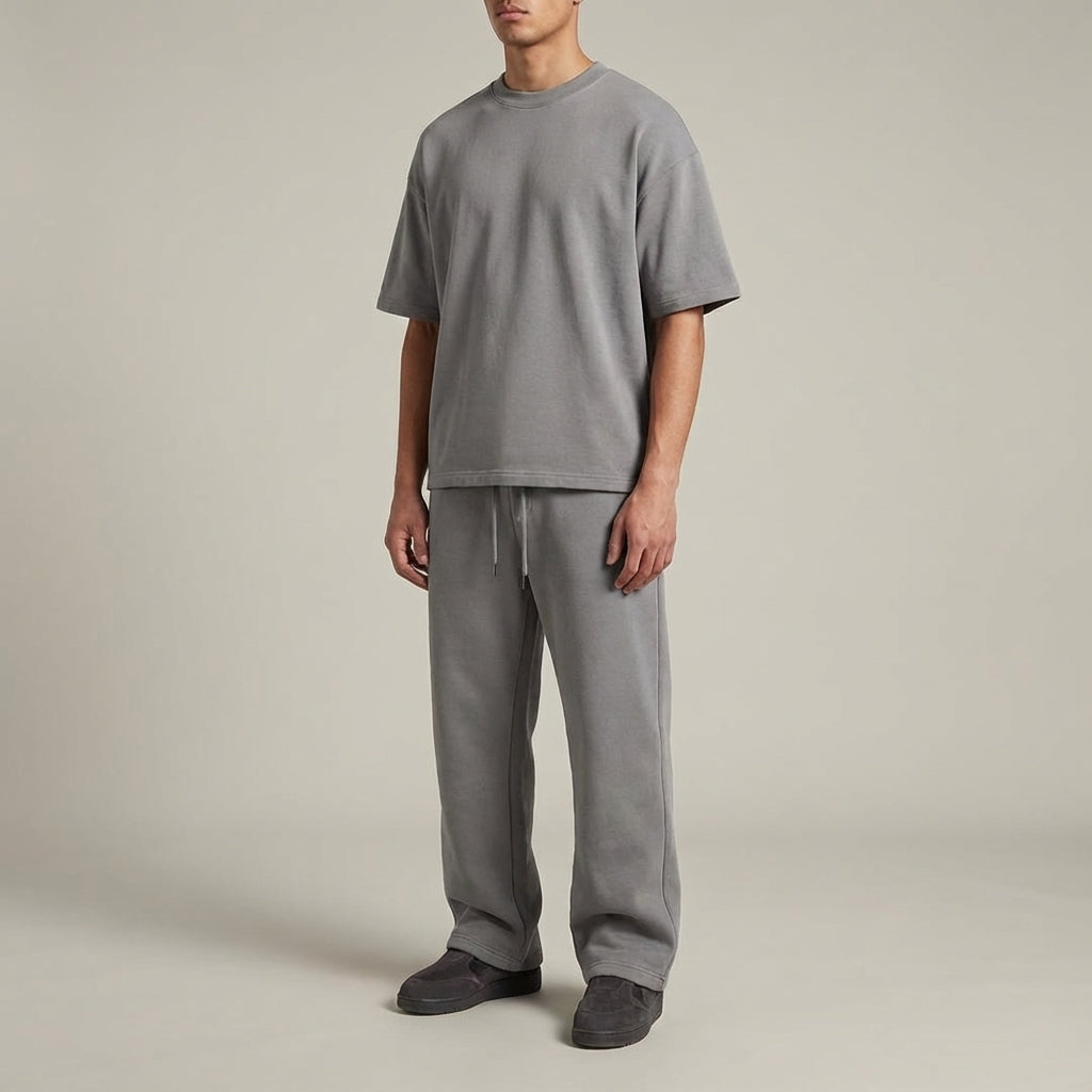 Men’s Oversized Hooded Tracksuit Set – Warm Cotton Blend Loungewear for Winter