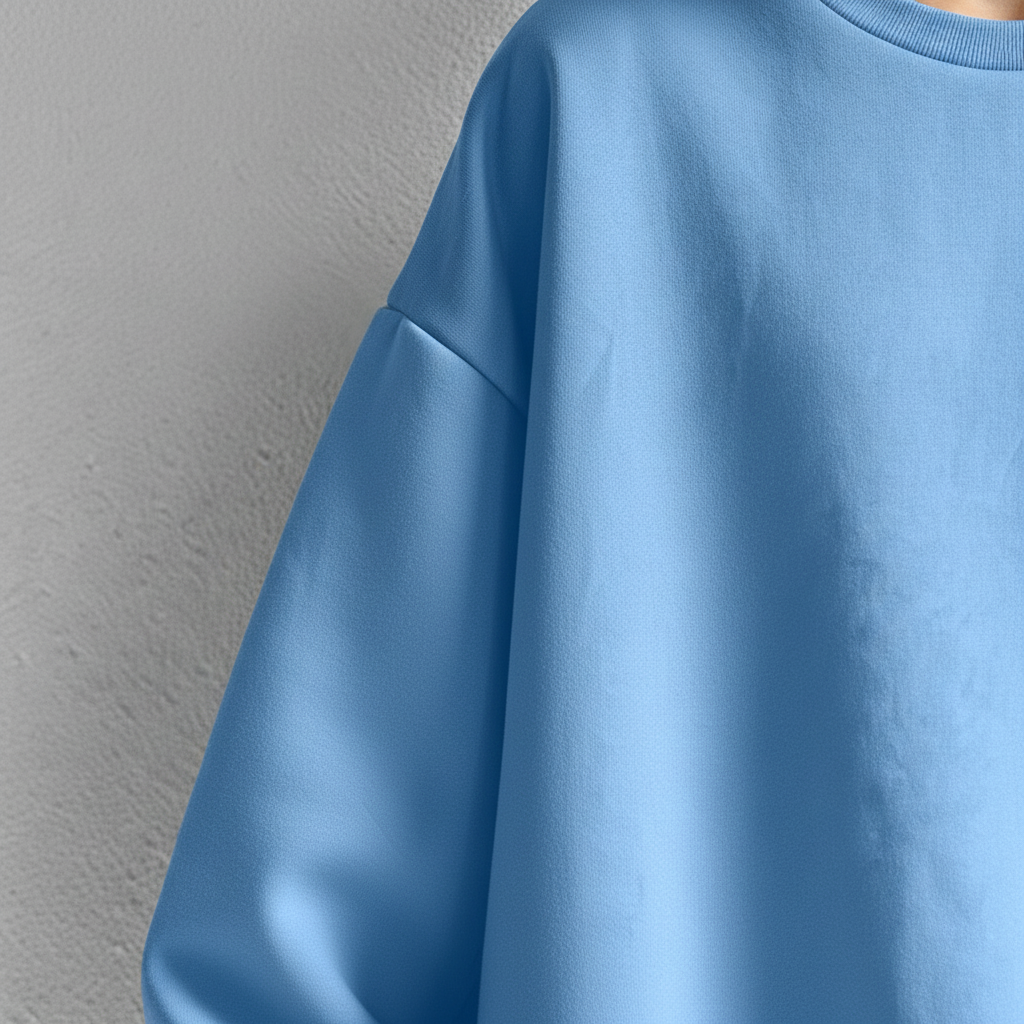 Dame-sweatshirt med oversized pasform, rund hals og sænkede skuldre