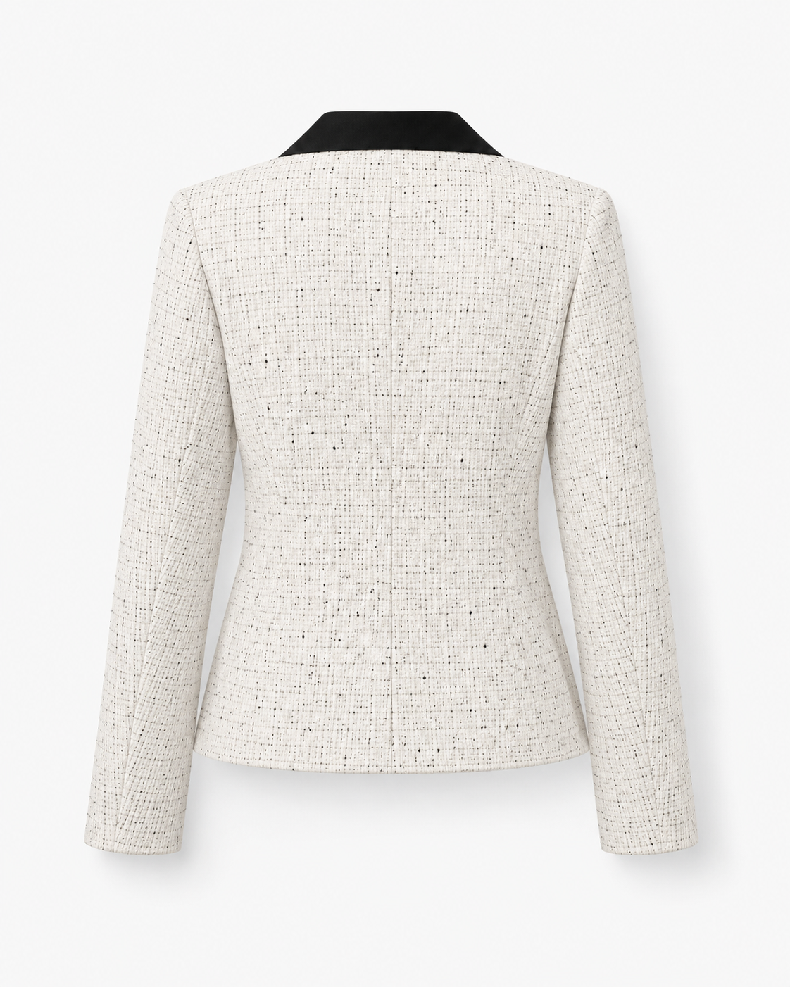 Veste femme en tweed – pièce boutonnée à col contrastant pour le bureau et les tenues chic décontractées