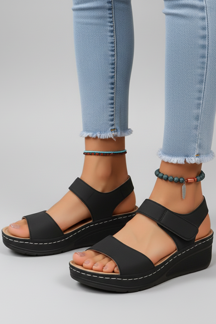 Women’s Adjustable Wedge Sandals – Supportive Summer Shoes for Daily and Travel Wear