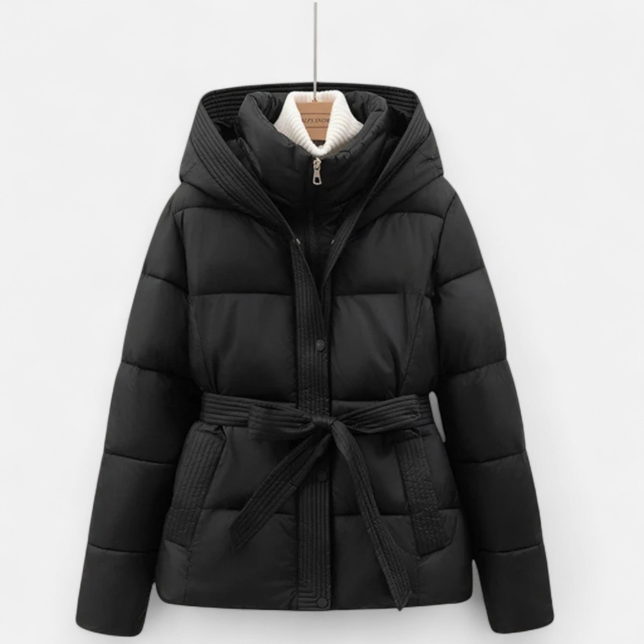 Valmonti | Women’s Belted Hooded Puffer Jacket