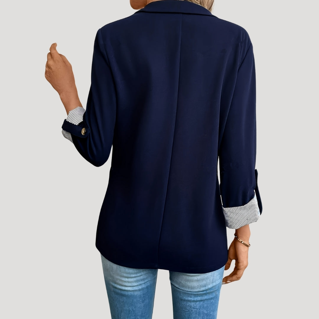 Blazer sartoriale da donna – Giacca monopetto con maniche risvoltate per l’ufficio in estate