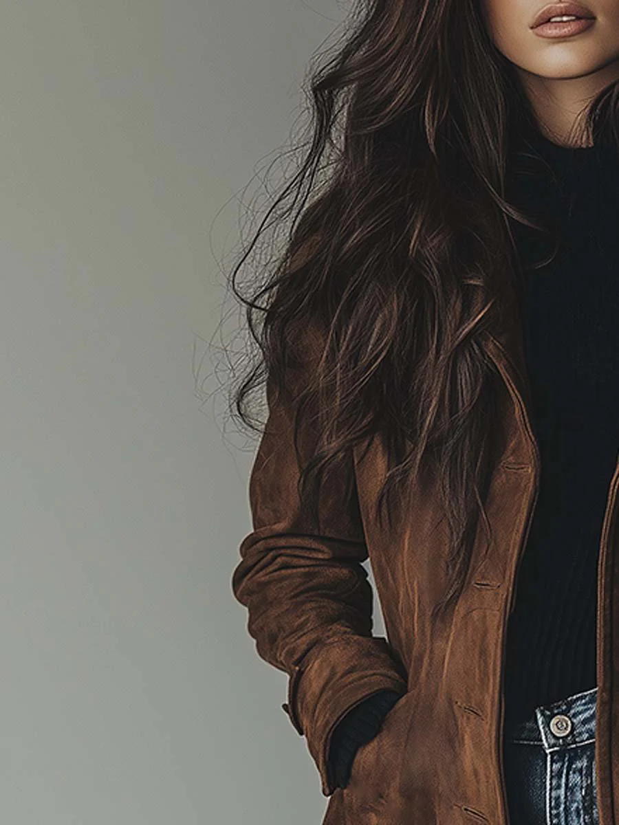 Women’s Vintage-Inspired Longline Trench Coat Tailored Outerwear