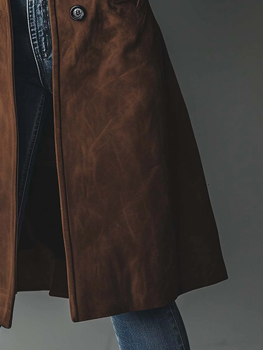 Women’s Vintage-Inspired Longline Trench Coat Tailored Outerwear