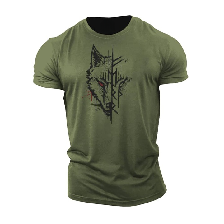 Ανδρικό βαμβακερό T-shirt με κοντό μανίκι και γραφικό τύπωμα