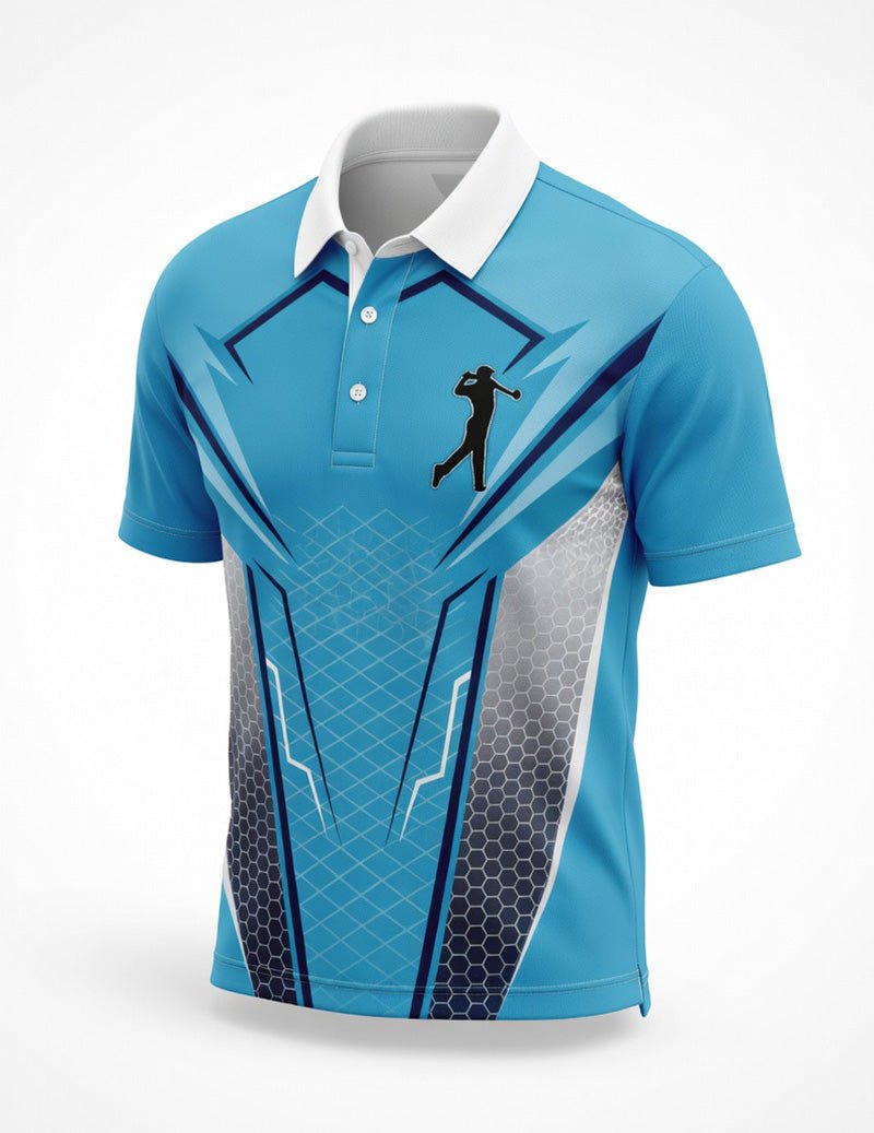 Polo de golf imprimé pour homme avec col contrastant