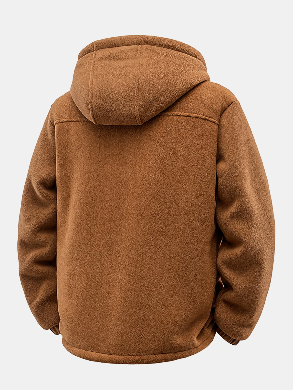 Men’s Teddy Fleece Lined Hooded Jacket with Zip Pockets – Relaxed Fit Warm Winter Outerwear