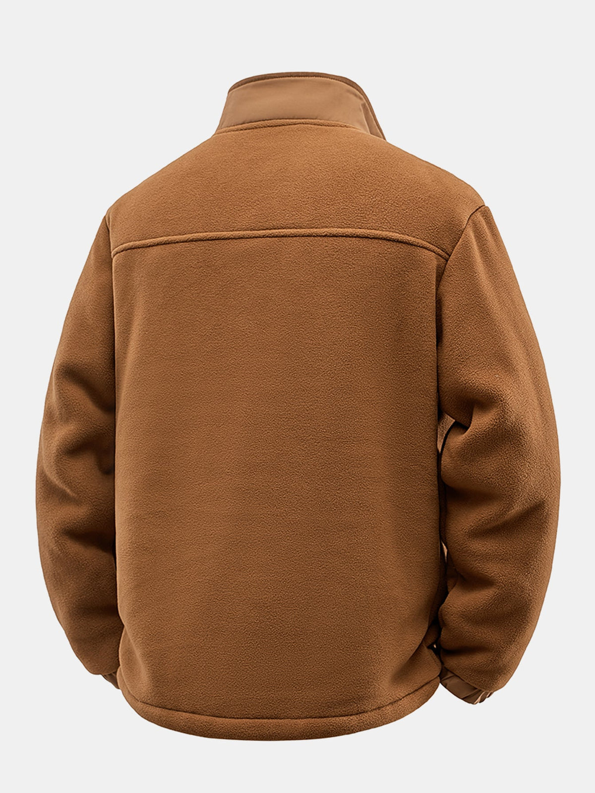 Veste en polaire doublée de teddy pour homme, avec col montant – Vêtement d’extérieur d’hiver à fermeture à glissière et coupe ample