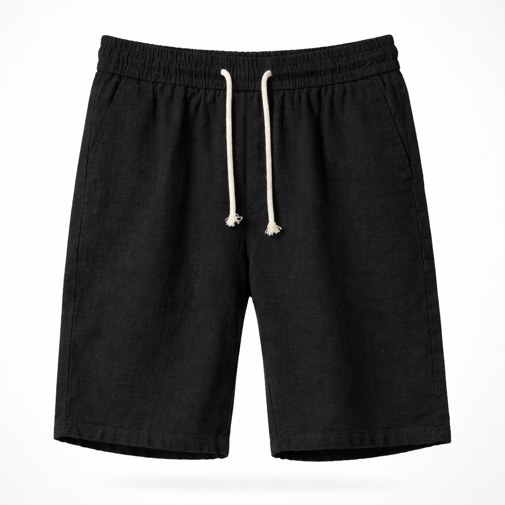 Men’s Linen Blend Drawstring Shorts Relaxed Fit Summer Shorts