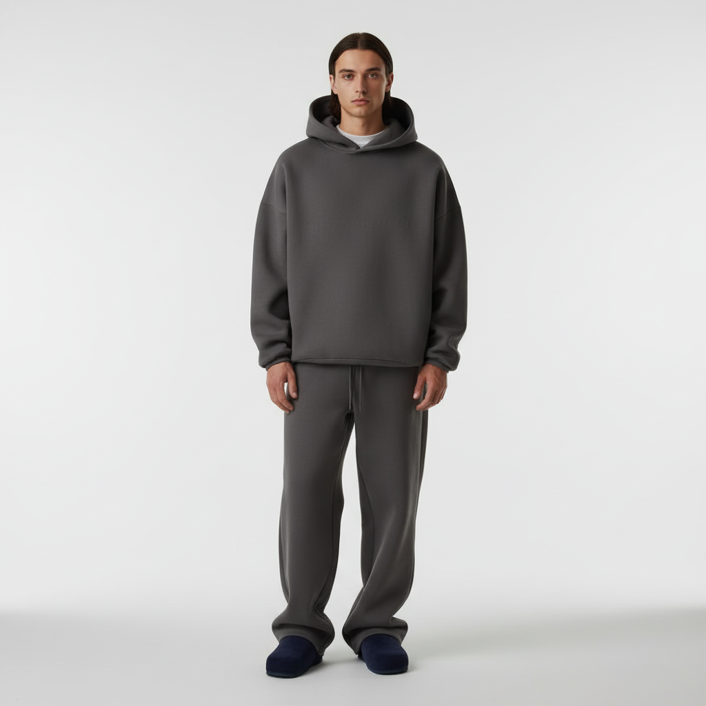 Herre Oversized Hoodie og Joggingbukser Sæt – Åndbart Træningstøj til Træning og Hjemmebrug