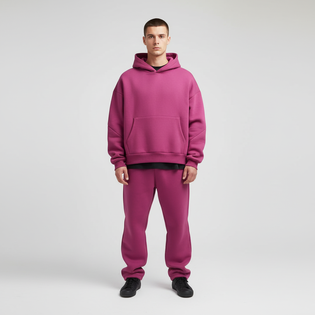 Herre Oversized Hoodie og Joggingbukser Sæt – Åndbart Træningstøj til Træning og Hjemmebrug