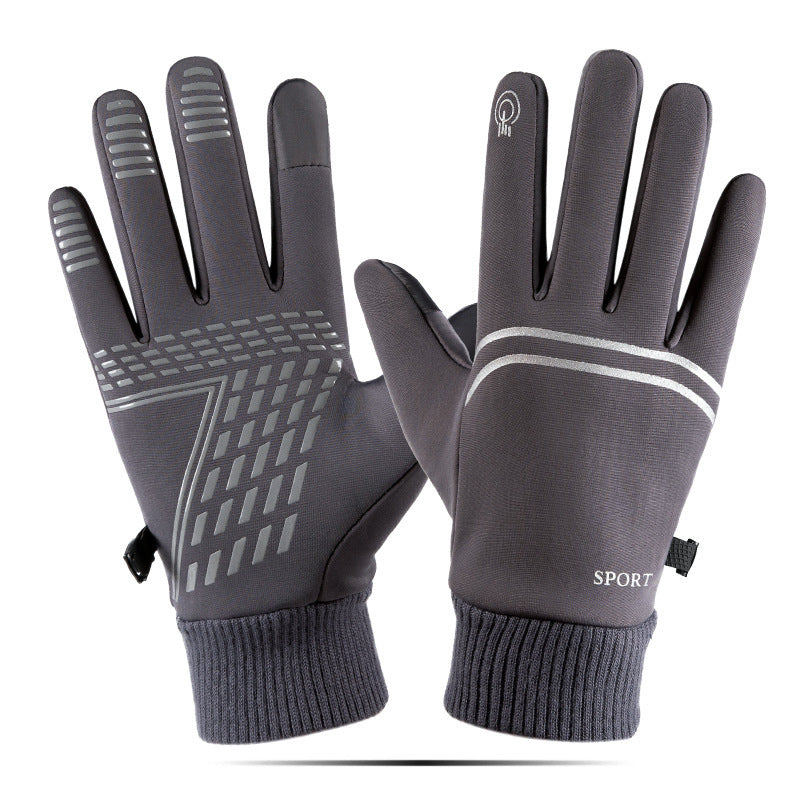 Men’s Waterproof Touchscreen Winter Gloves – Polar-Fleece Windproof Anti-Slip Cycling Ski Gloves