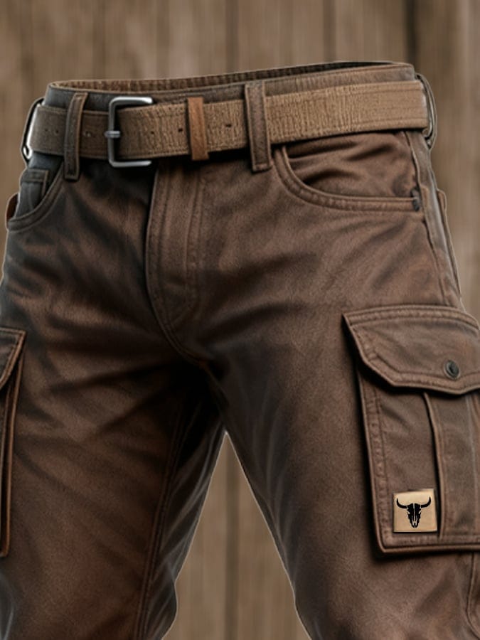 Ανδρικό Παντελόνι Cargo Slim Fit με Τσέπη Utility σε Στυλ Streetwear