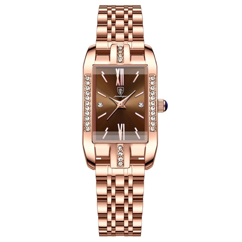 Women’s Rectangular Bracelet Watch – Crystal-Set Quartz Watch for Elegant Everyday Wear