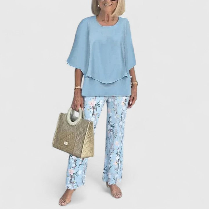 Women’s Relaxed Printed Two-Piece Set Everyday Elegance