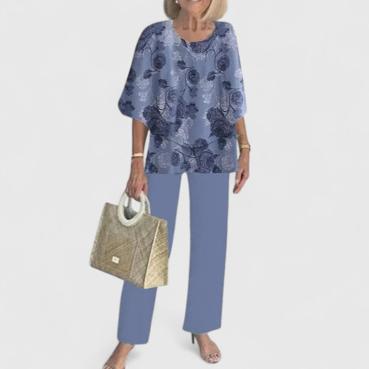 Women’s Relaxed Printed Two-Piece Set Everyday Elegance