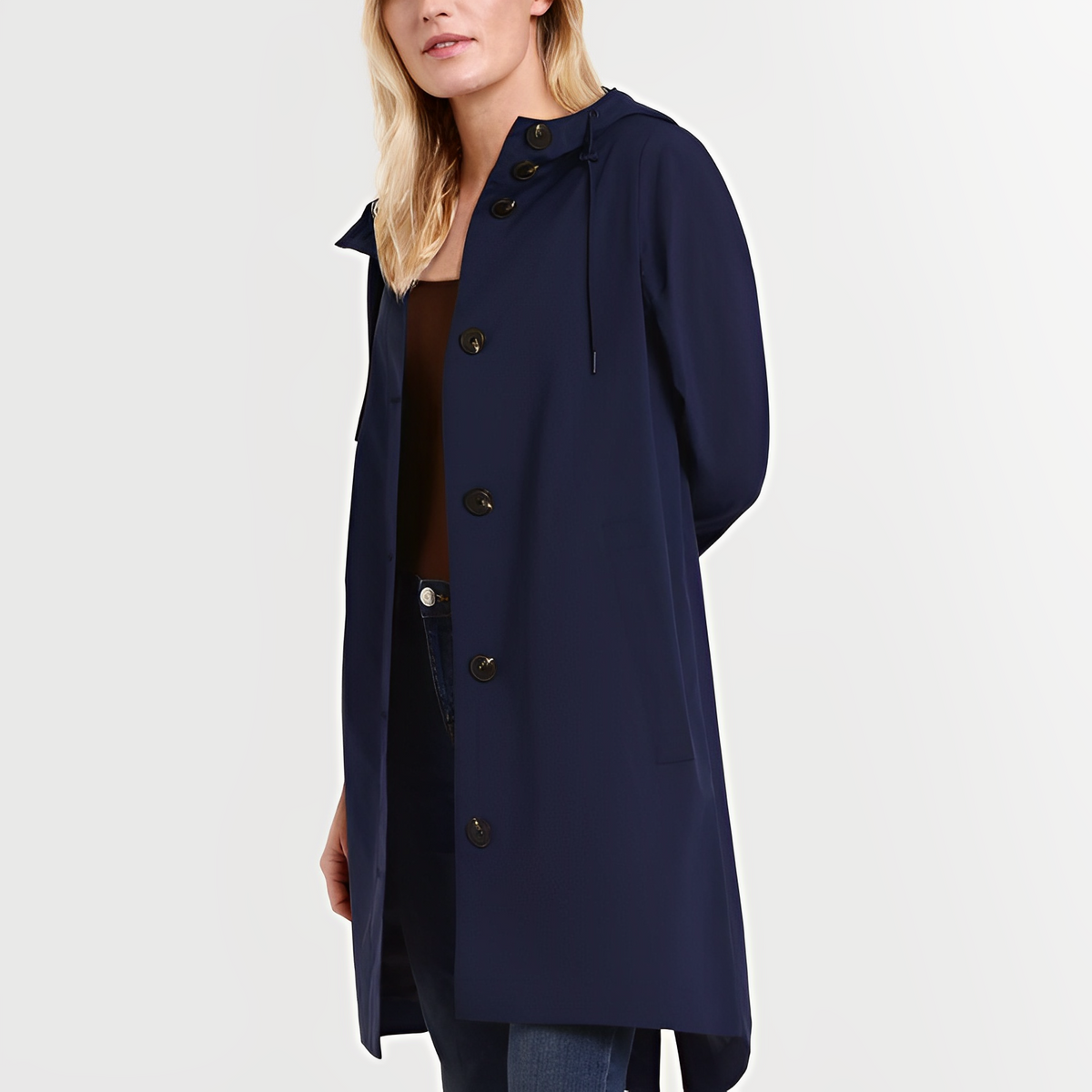 Women’s Hooded Raincoat – Longline Waterproof Layer for Everyday Weather Protection