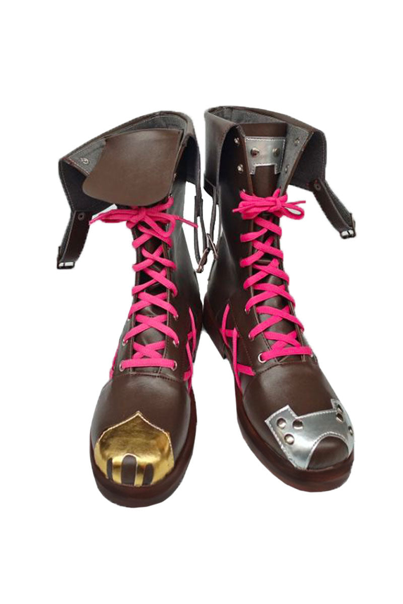 Women’s Lace-Up Cosplay Ankle Boots – Contrast-Lace Costume Boots with Metallic Toe Caps for Conventions Festivals and Themed Events