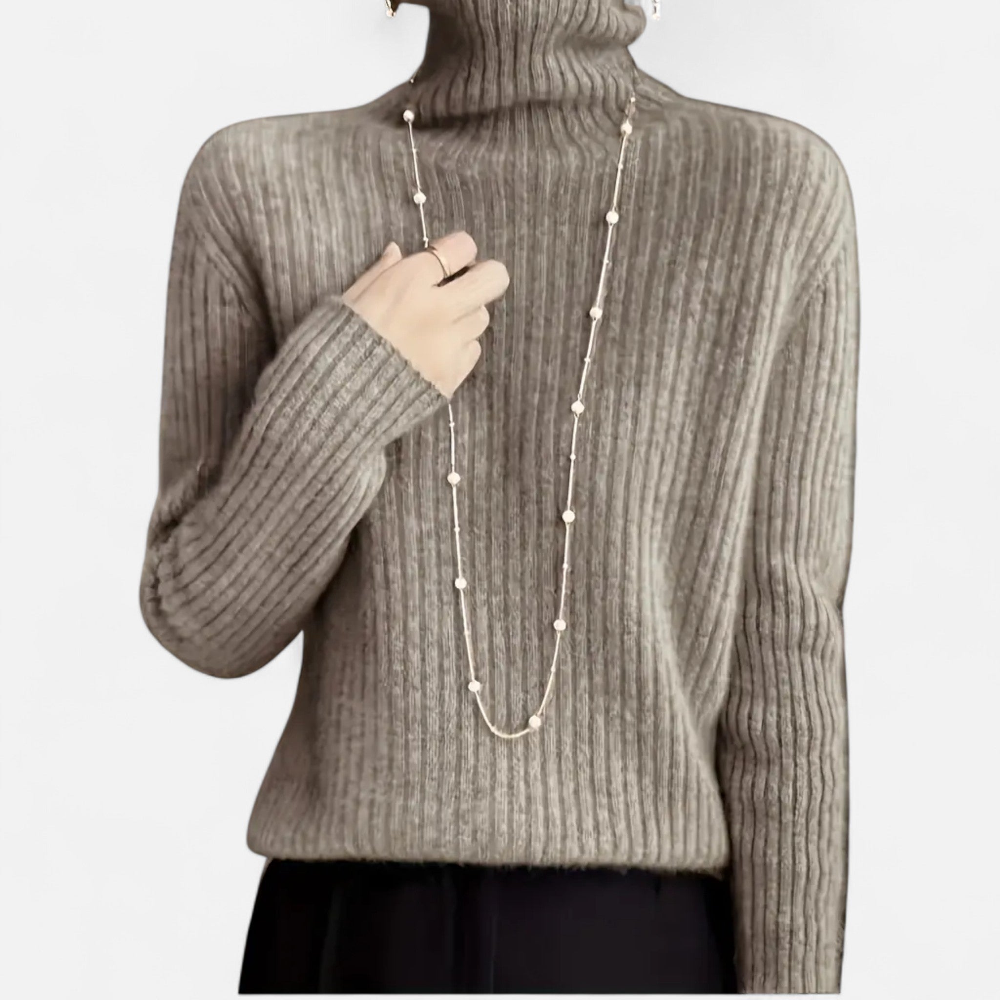 Valmonti | Women’s Thick Ribbed Turtleneck Sweater