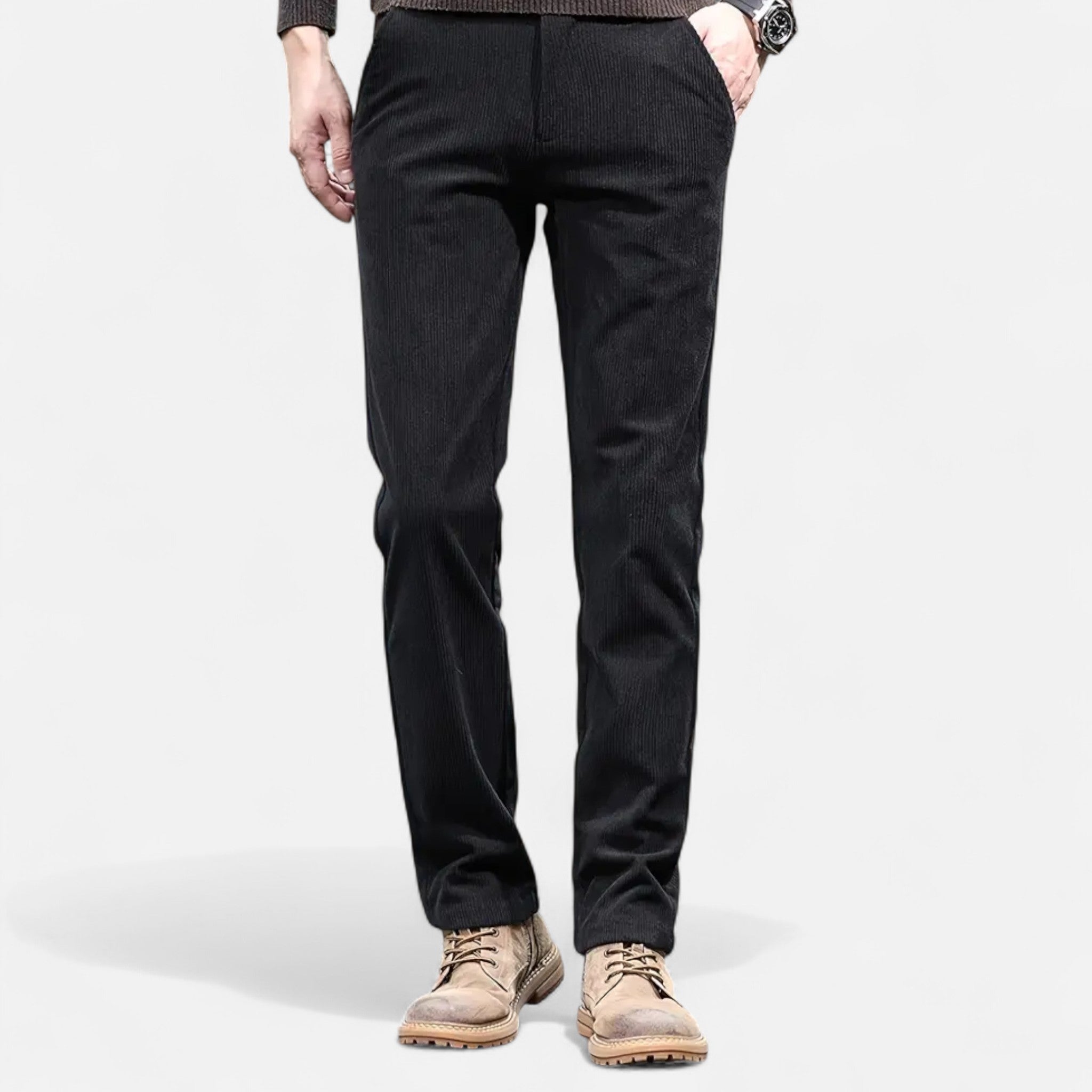Valmonti | Men’s Chenille Straight-Leg Trousers