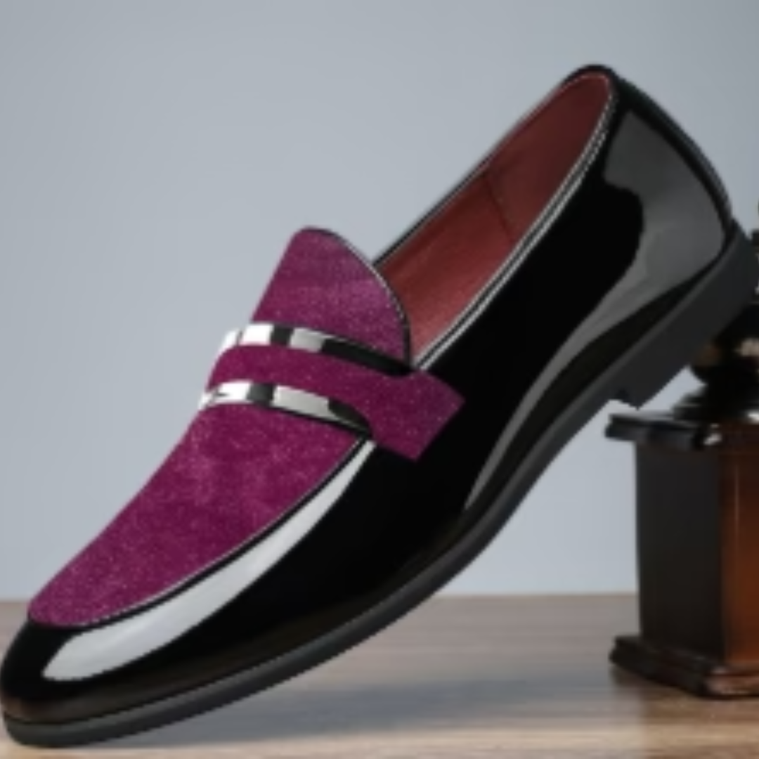Men’s Slip-On Loafers with Suede Details – Smart Casual Comfort Shoes for Everyday Wear