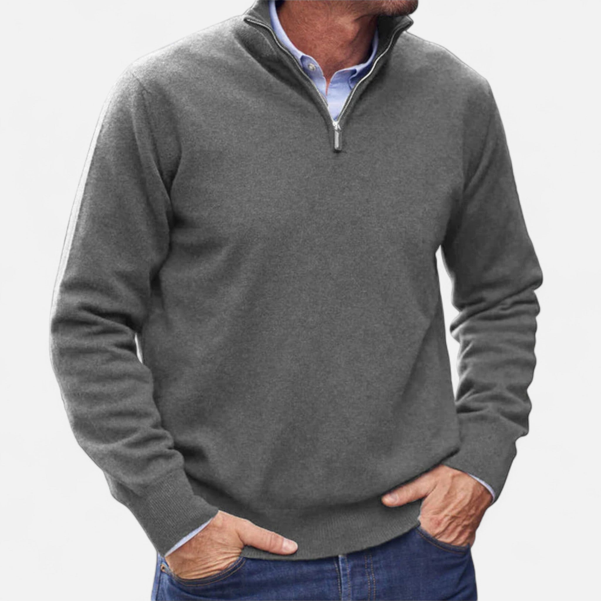 Valmonti | Men’s Sweater – Refined Zipper Elegance