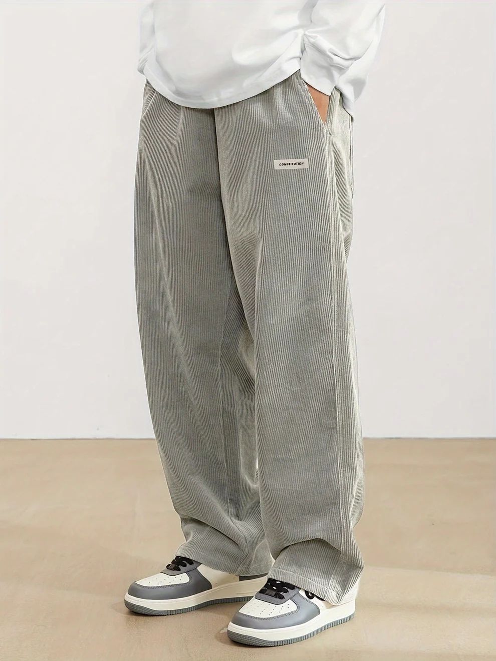 Men’s Relaxed Corduroy Trousers – Wide-Leg Casual Pants for Everyday Wear