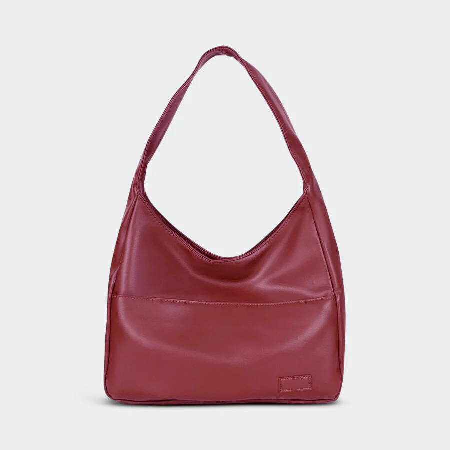 Women’s Slouchy Hobo Shoulder Bag with Wide Strap – Spacious Everyday Handbag with Smooth Finish