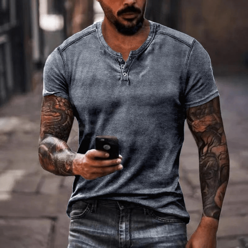 Men’s Henley T-Shirt – Breathable Lightweight Comfortable Stylish Casual Everyday Wear