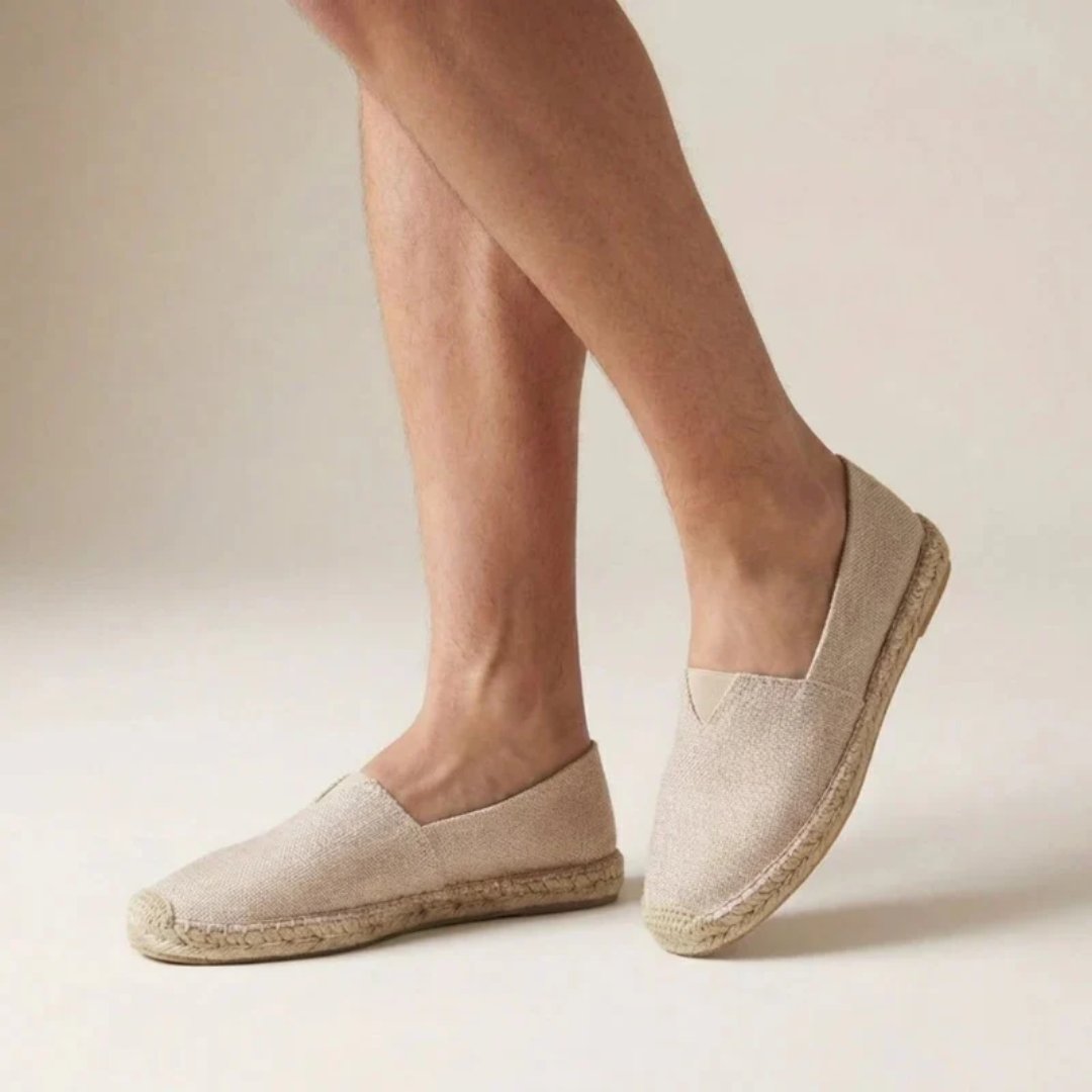 Espadrile bărbătești cu talpă din iută – încălțăminte de vară ușoară, fără șireturi, pentru vacanțe și ținute casual